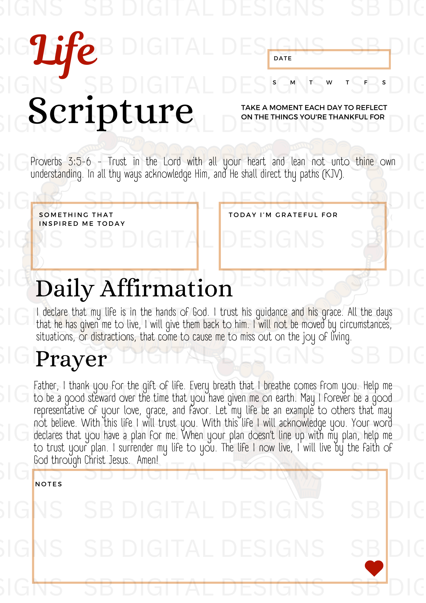 Editable Digital Mini Prayer Journal