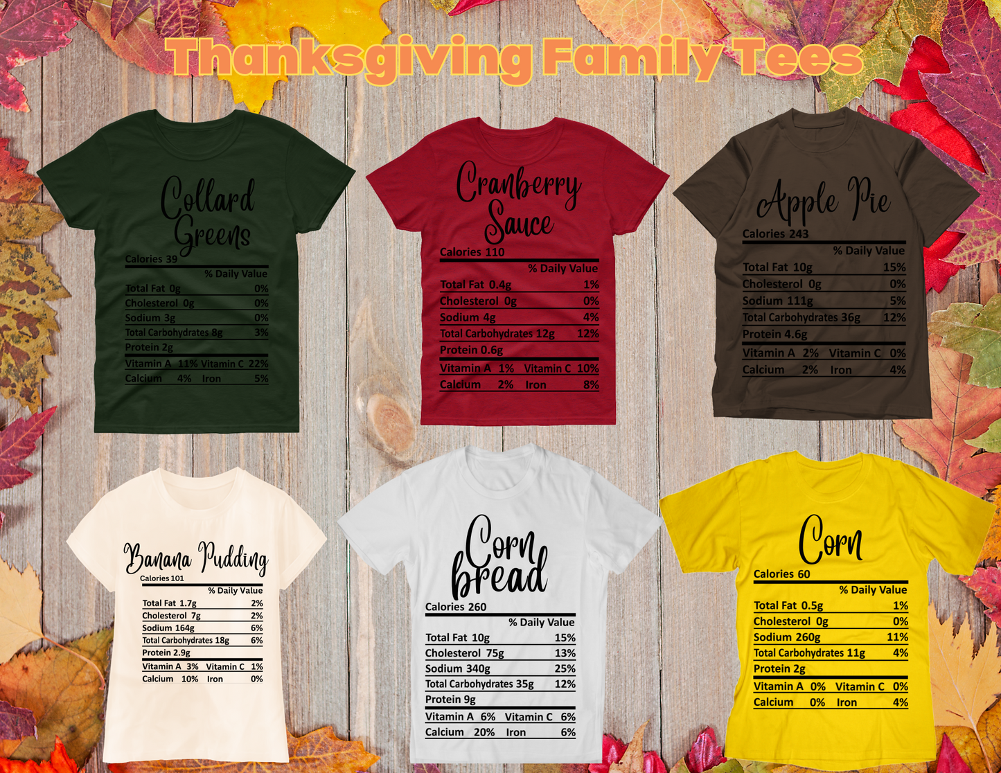 36 Thanksgiving Ingredient Digital Designs and Mockups